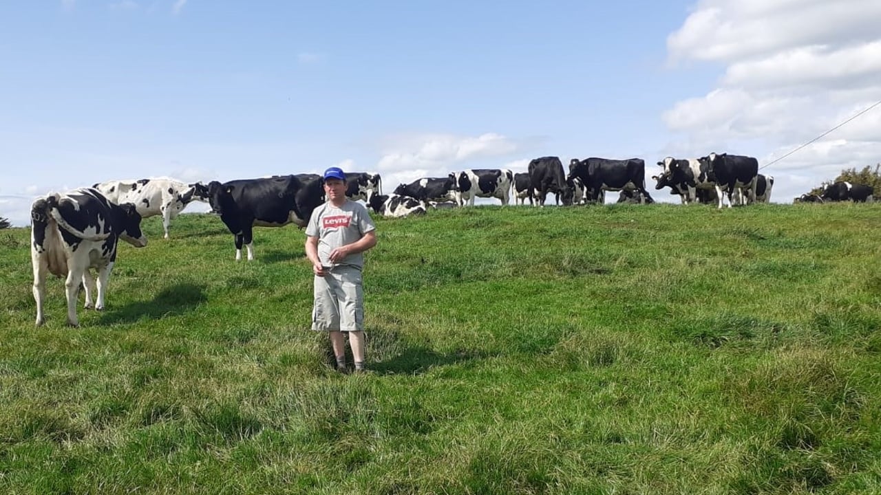 Austin Grealy on his farm in Co. Galway