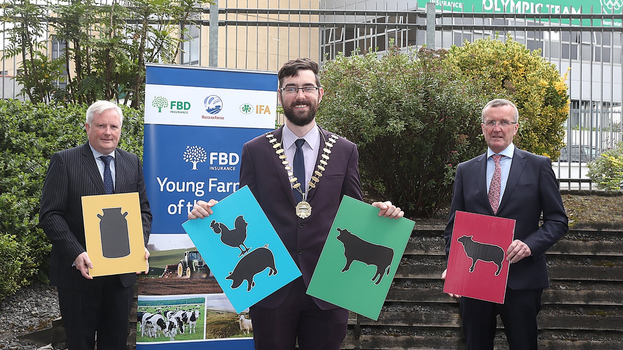 At the launch of this year’s FBD Young Farmer of the Year competition were  John Cahalan of FBD, Macra President Thomas Duffy and IFA President Tim Cullinan.