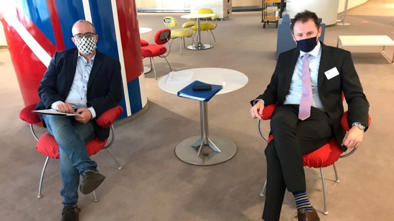 L-R: MEP Chris MacManus; and Minister for Agriculture, Food and the Marine Charlie McConalogue