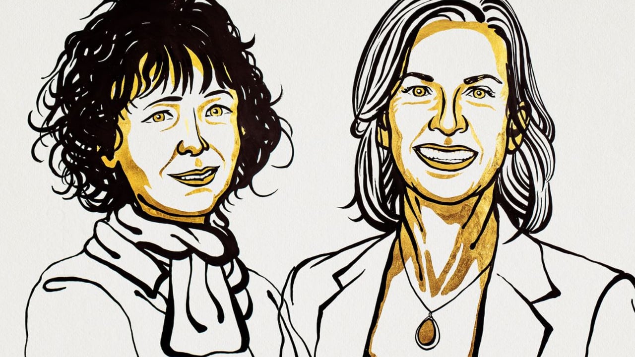 Emmanuelle Charpentier and Jennifer Doudna were awarded the Nobel Prize in Chemistry for 2020. Image source: Nobel Prize Twitter. Niklas Elmehed for Nobel Media