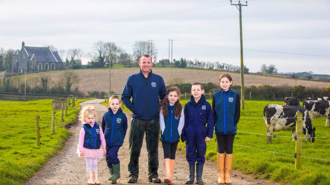 Co. Down Dale Farm supplier Chris Catherwood pictured with his children on the farm