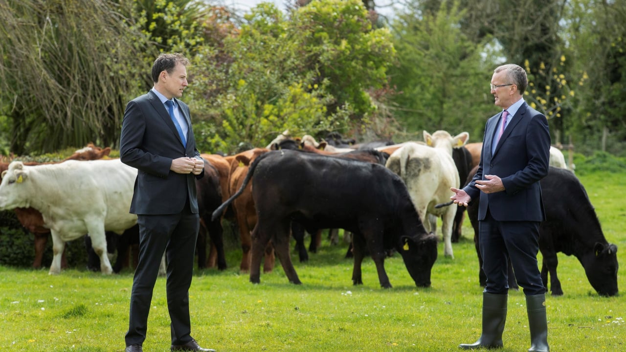 l-R: Minister for Agriculture Charlie McConalogue; and IFA president Tim Cullinan. Image source:  Finbarr O’Rourke