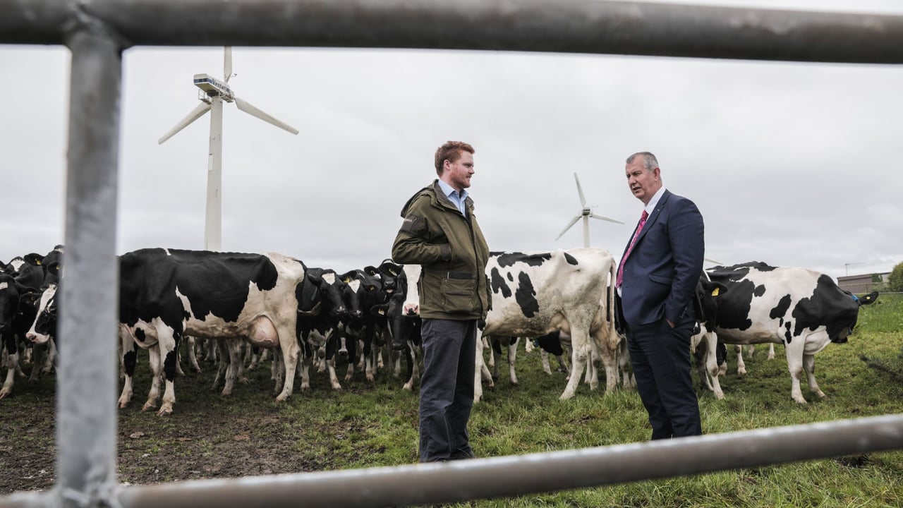 Agriculture Minister Edwin Poots discusses his plans for environmental farming with Jack Blakiston Houston