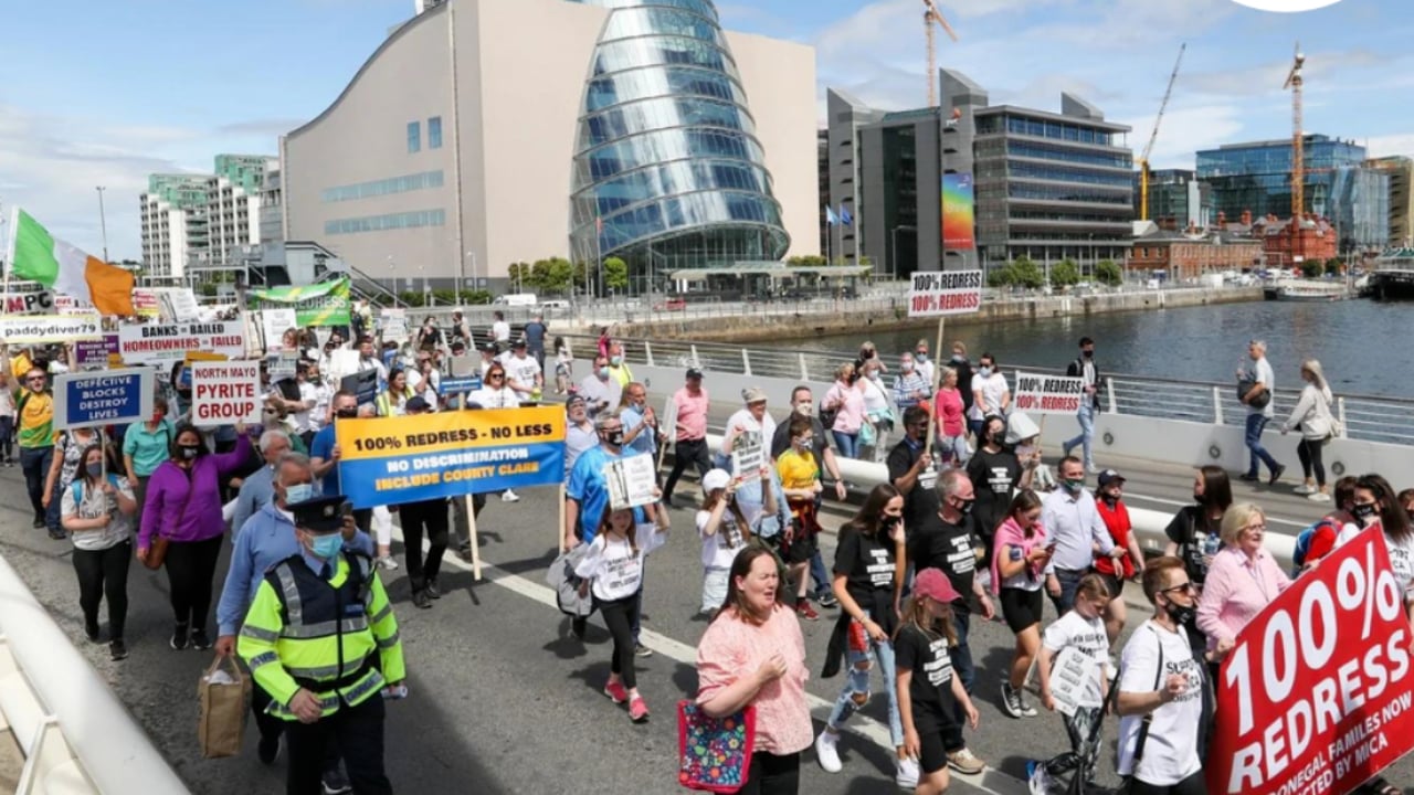 Recent mica protest march in Dublin. Image source: Mica Action Group Facebook