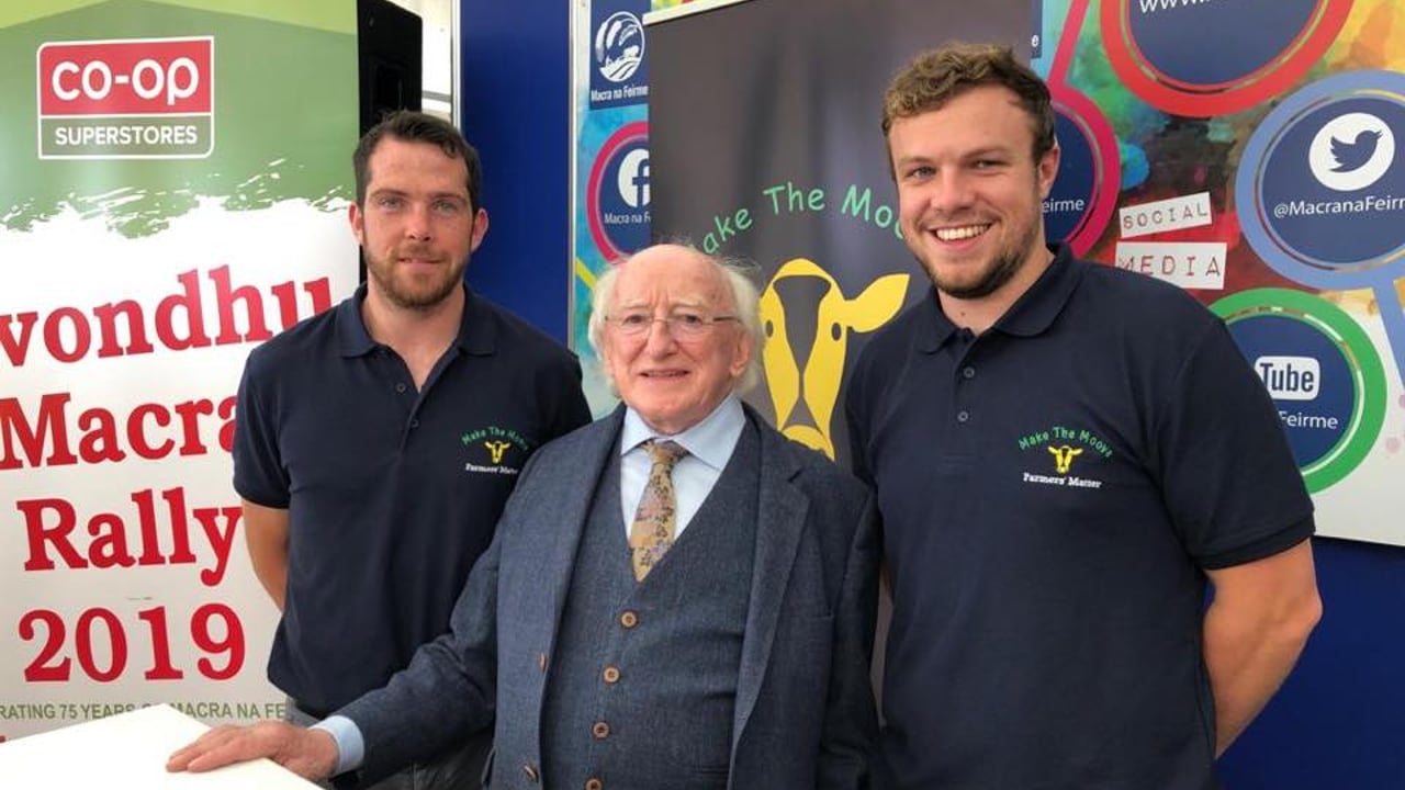 Make the Moove co-founders John Keane and Jonathan Dwyer with President of Ireland Michael D. Higgins