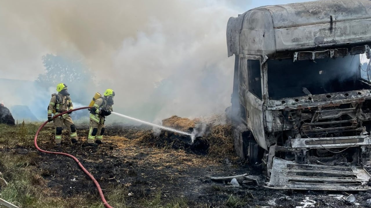 Lorry drawing bales goes up in smoke in Monaghan