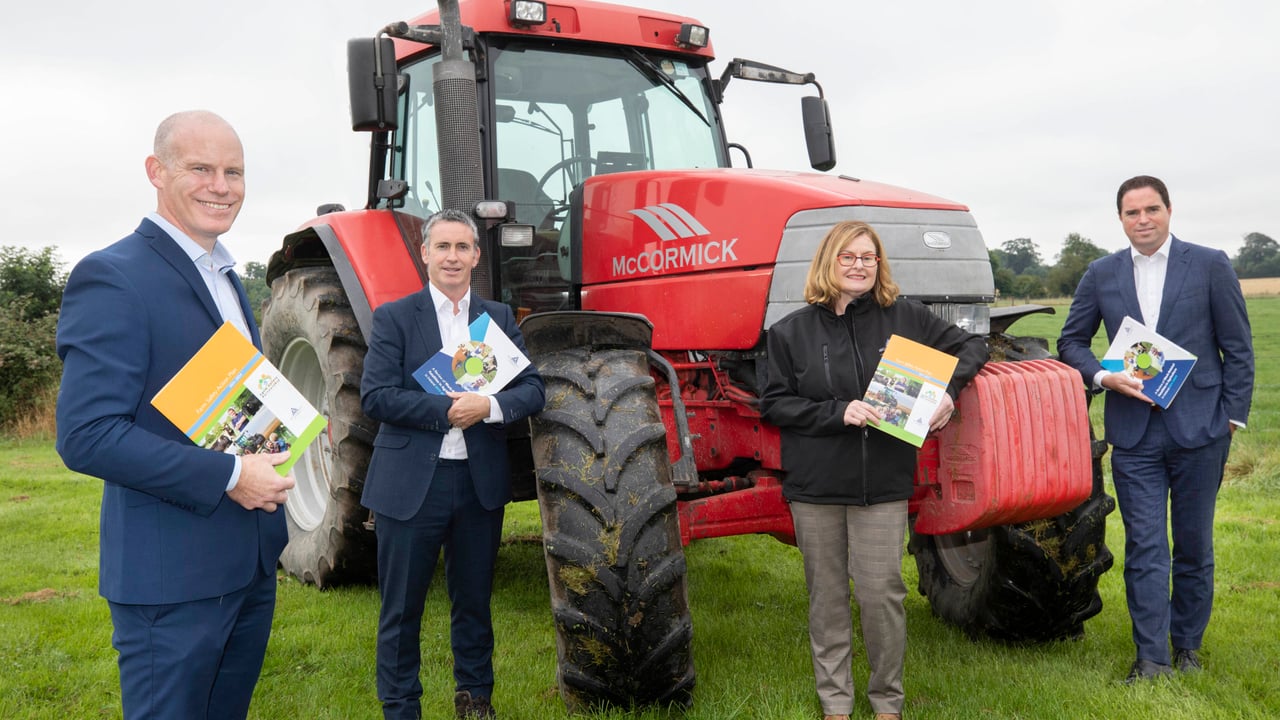 Chairperson of the Farm Safety Partnership Advisory Committee Ciaran Roche, Minister of State for Business, Employment and Retail, Damien English, Dr. Sharon McGuinness, CEO of the Health and Safety Authority, and Minister of State at the Department of Agriculture, Food and the Marine with responsibility for Farm Safety, Martin Heydon. Image: Finbarr O'Rourke