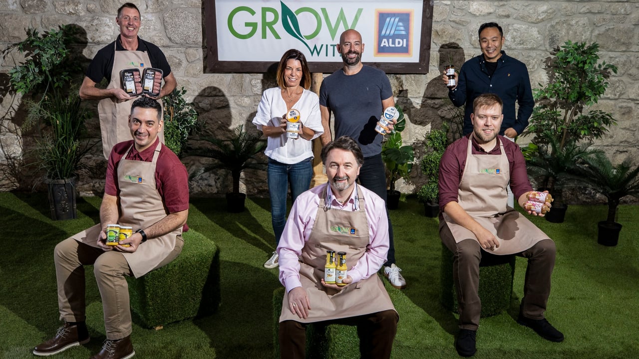 Pictured at Aldi in Terenure are the six winners of this year’s Grow with Aldi programme. Image: Andres Poveda