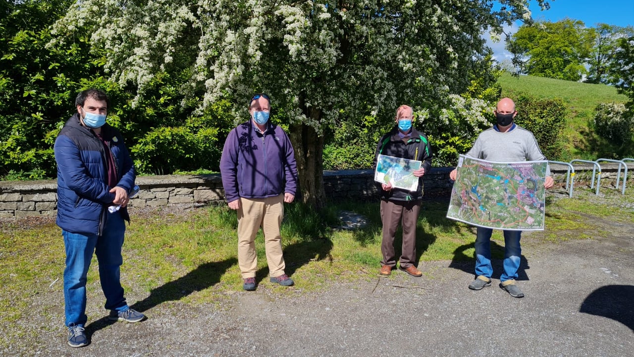 Patrick McCabe and Seán Corrigan (both NFGWS), with Bert Curley and Shane Curley of Glinsk-Creggs GWS, Co. Galway, during an initial site visit as part of the integrated source protection planning process