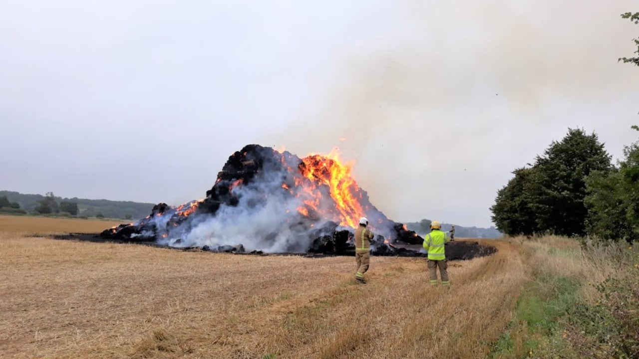 Investigation launched after 600 bales go up in smoke in UK
