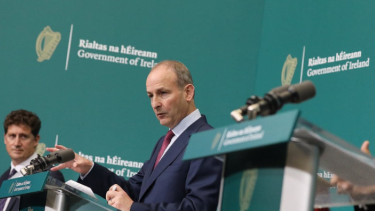 Taoiseach Micheál Martin attending the World Leaders' Summit at COP26 last year.