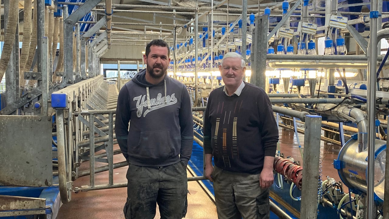 John Kearney and his father Thomas Kearney at their farm in Co. Cork