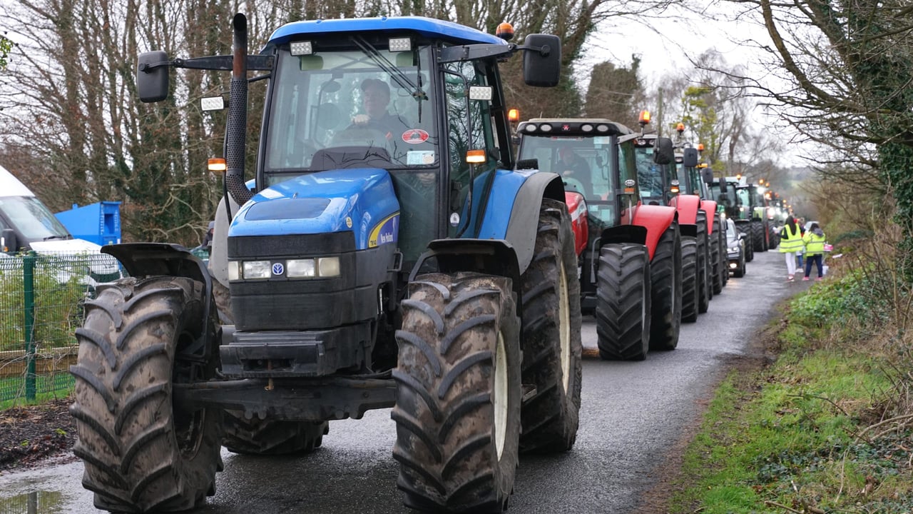 Huge support for Conor as more than 100 support tractor run