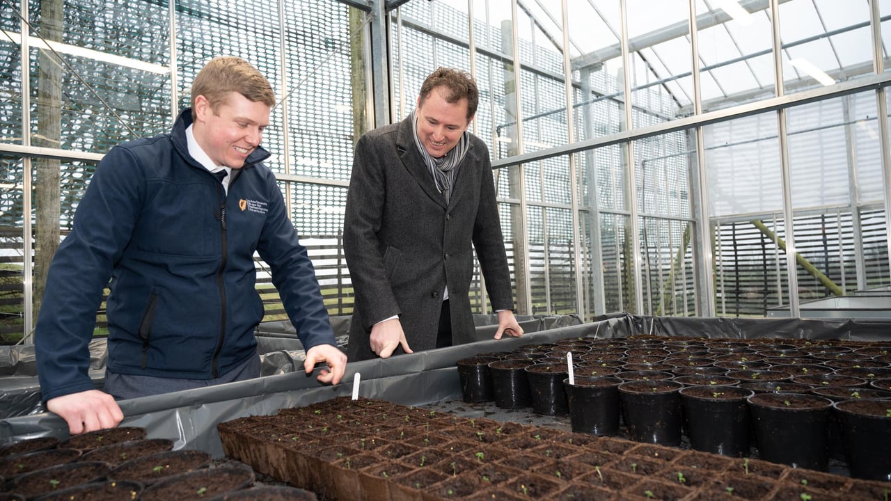 Minister McConalogue with Ciaran McColgan. Image source: Clive Wasson