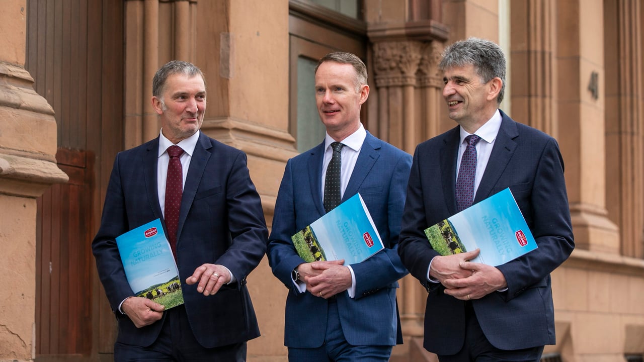 L-R: John O’Gorman, Dairygold chairperson; Conor Galvin, Dairygold chief executive; and Michael Harte, Dairygold chief financial officer. Image source: Fennell Photography 2022