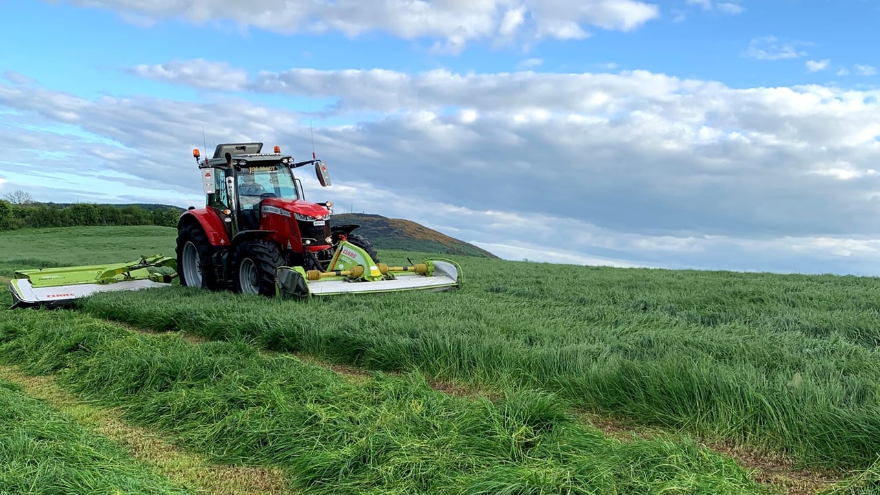 Joe Brady agri contractors previously mowing silage in Co. Cavan
