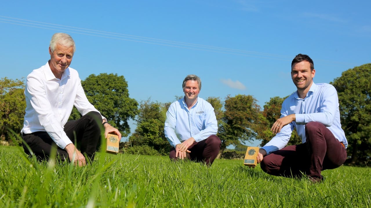 L–R: Paddy Casey, accounts manager, Target Fertilizers, James Maloney, Enterprise Ireland and Oliver Kiernan, CEO, Brandon Bioscience