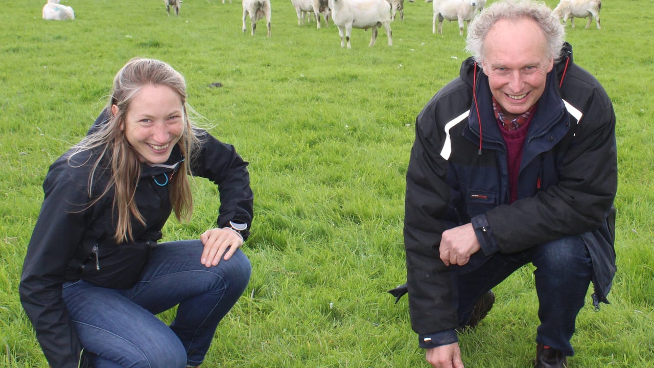 Campbell Tweed with veterinarian Amy Jennings, from the University of Edinburgh