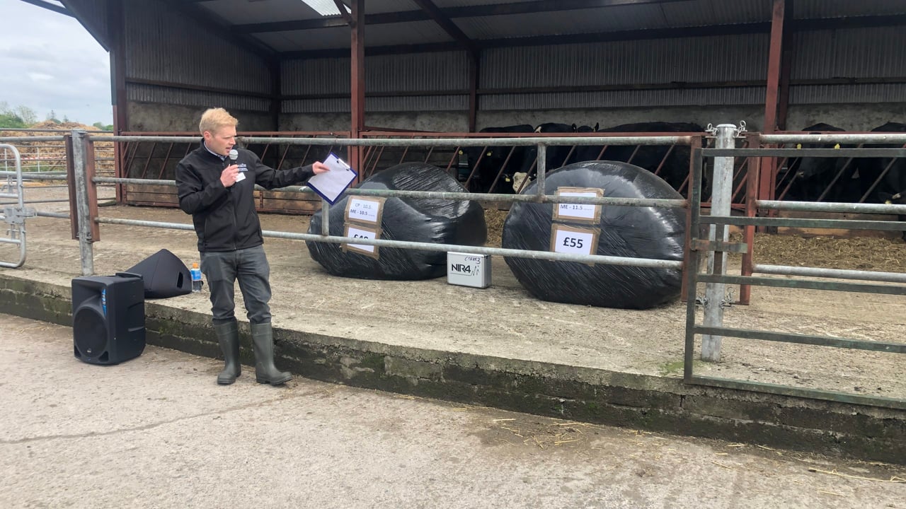 CAFRE advisor Gareth Beacom speaking at the recent farm walk