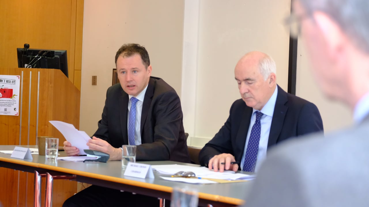 Minister for Agriculture, Food and the Marine, Charlie McConalogue TD and Michael Cronin, Chair of the TB Stakeholder Forum