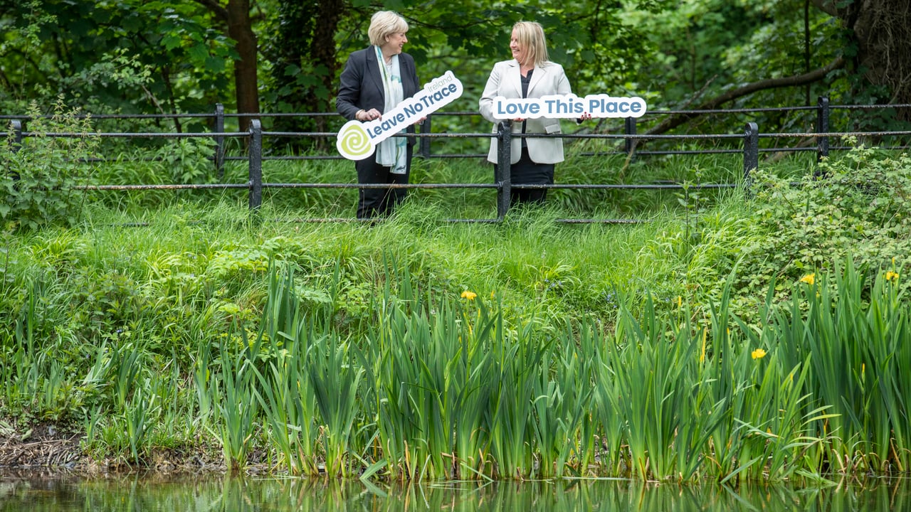 Minister for Rural and Community Development, Heather Humphreys and Maura Kiely, CEO of ‘Leave No Trace Ireland’ Picture:  Finbarr O’Rourke