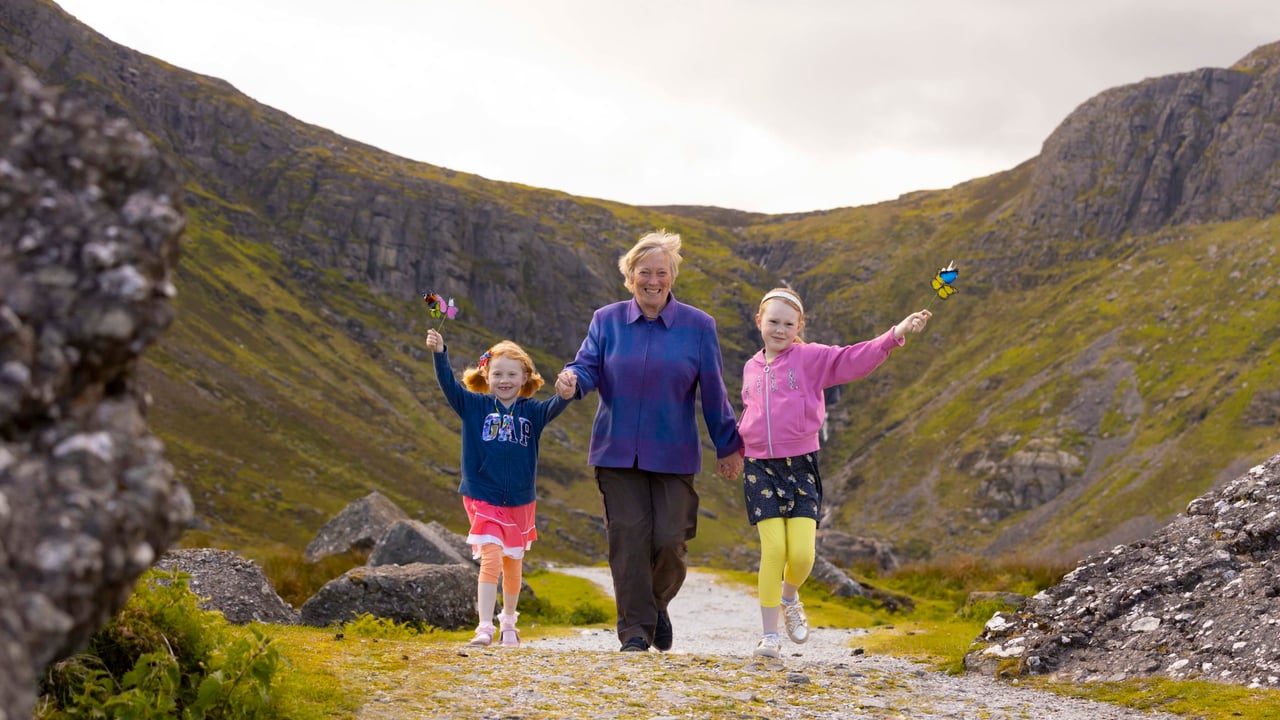 Waterford’s long-awaited Comeraghs Wild Festival is back. Pictured at the launch of the event are: Eanna Ni Lamhna, along with sisters, Ella Whelan (9) and Robyn Whelan (6). Image source: Patrick Browne