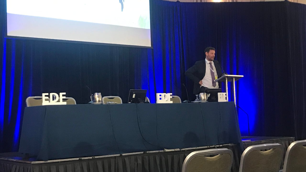 MEP Colm Markey speaking at the EMB Dairy Congress in Co. Cork