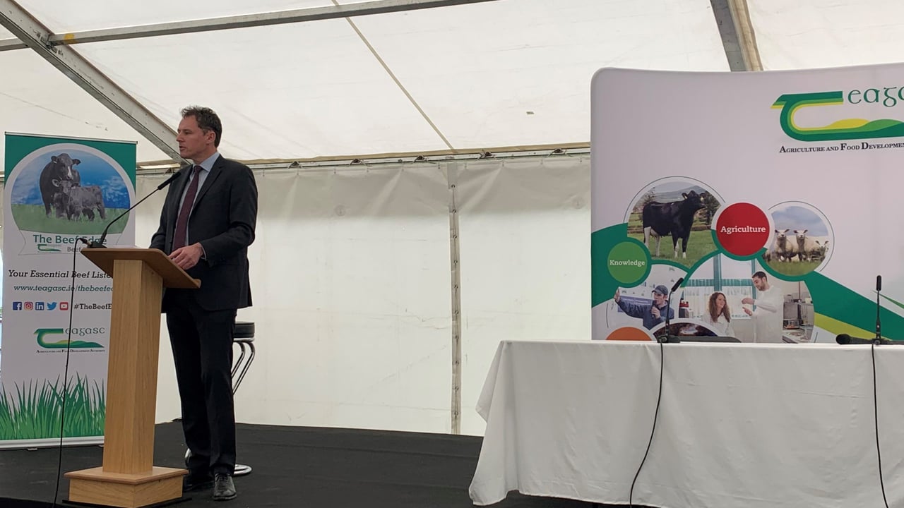 Minister for Agriculture, Food and the Marine, Charlie McConalogue at BEEF2022