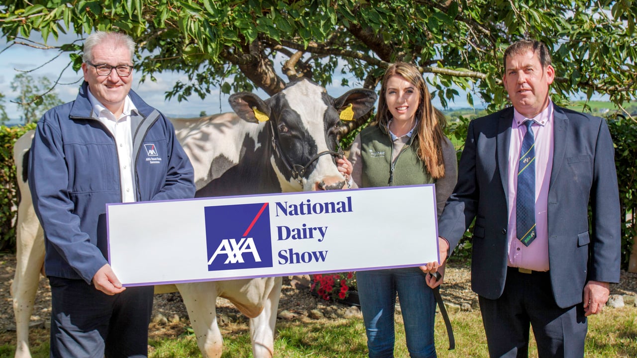 Christy Doherty (agri business manager, AXA), Hazell Mullens and Denis Kiely (show director)