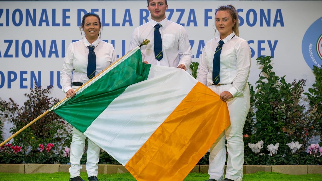 Kevin Smith, Rachel McNamara and Hollie Keenan competing at Open Junior show in Italy 