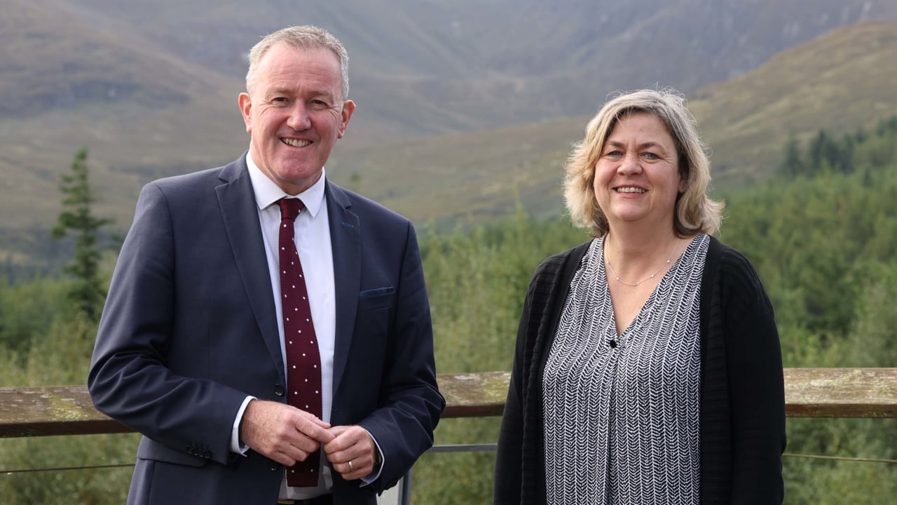 Northern Ireland finance minister Conor Murphy and Antonia Boyce from the James Hutton Institute