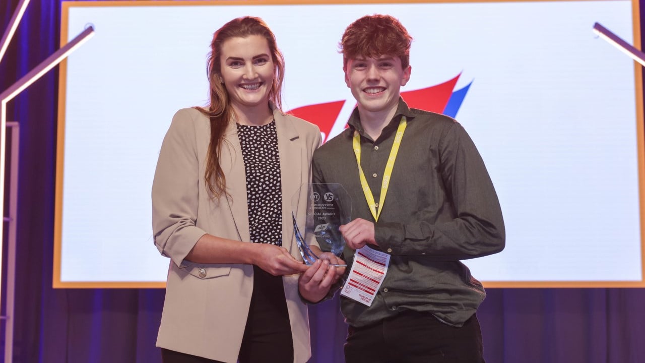 Amie Coonan from ABP's Agricultural Team with Farm Safety award winner, John Buckley