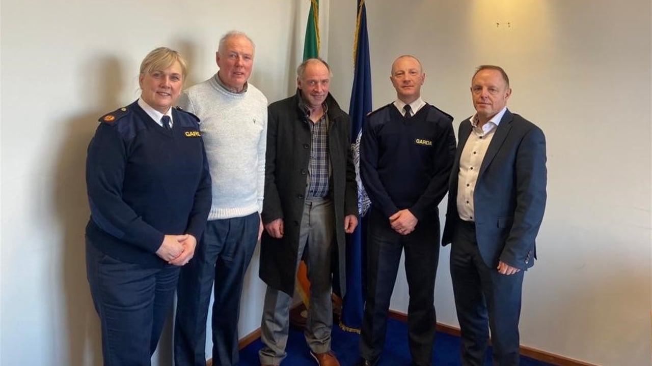 Pictured at today’s meeting (l-r): Assistant Garda Commissioner Paula Hilman; ICSA Rural Development chair, Tim Farrell; ICSA Sheep chair Sean McNamara; Chief Superintendent Padraig Jones; and ICSA general secretary, Eddie Punch