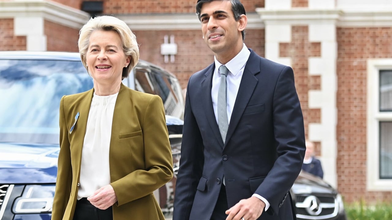 Ursula von der Leyen and Rishi Sunak. Image: Twitter/vonderleyen