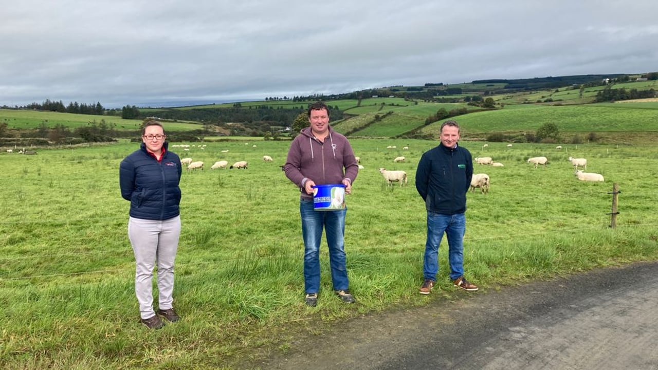 Christine Cummins (Bonanza), Michael Caroll, and Noel Fealey (Kellihers Feed and Agri Ltd.)