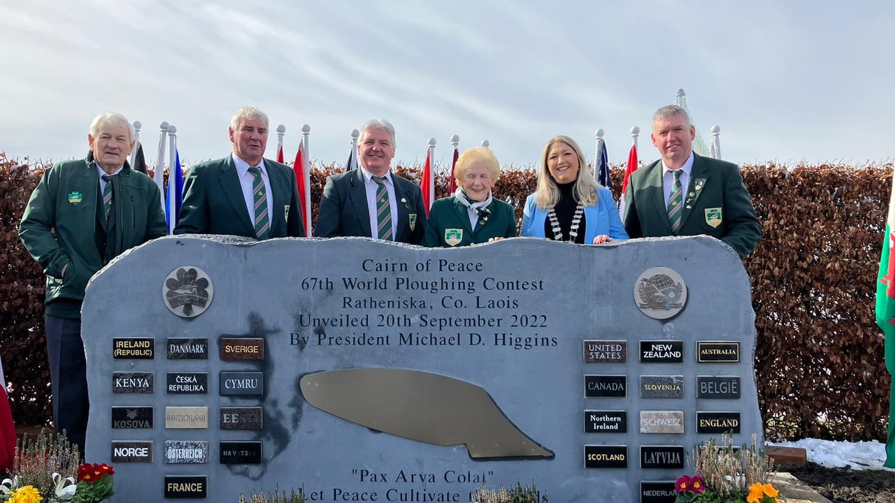 Unveiling of the Cairn of Peace in recognition of Ratheniska, Co. Laois hosting the World Ploughing Contest in 2022