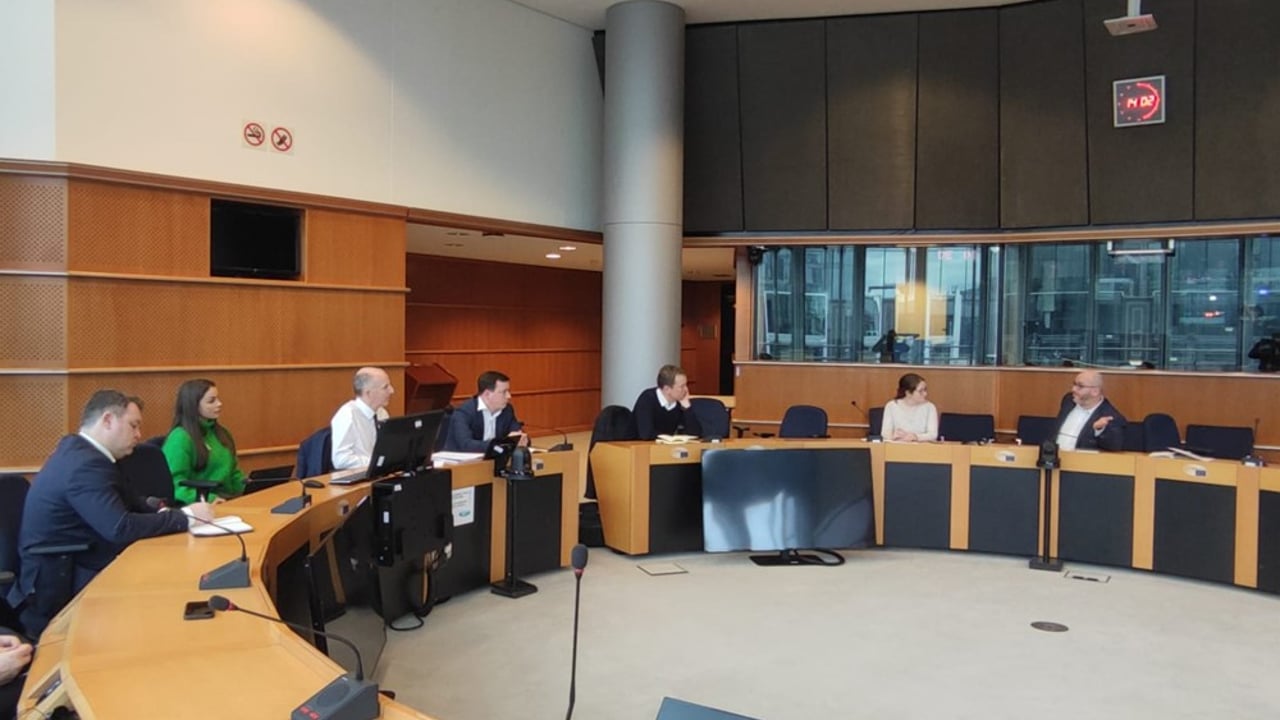 Chris MacManus MEP meeting with members of an Ibec delegation to the European Parliament