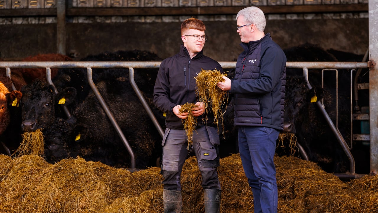 Jarlath Ruane with Volac business manager, JP Harkin