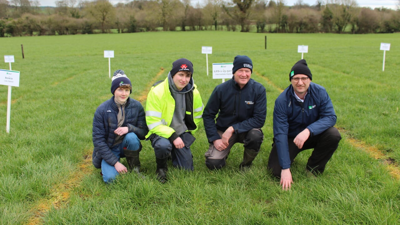 Attending the recent grass varieties open day in Co.Meath, l to r: Sam McAteer, Hayestown, Co. Meath; Matthew McCabe, Bothermeen, Navan; Peter Mongey, Stackallen, Co. Meath and Paul Flanagan, DLF Seeds