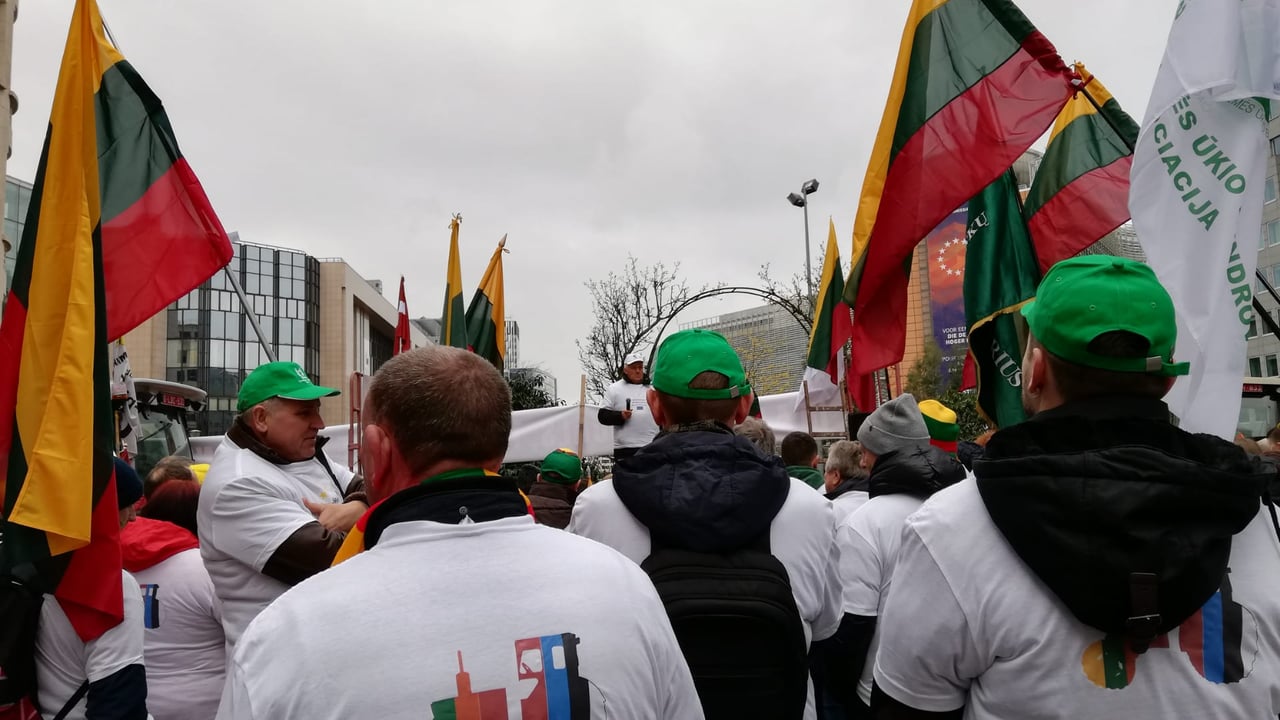 Protest by the Association of Lithuanian Milk Producers over dairy prices. Image: European Milk Board