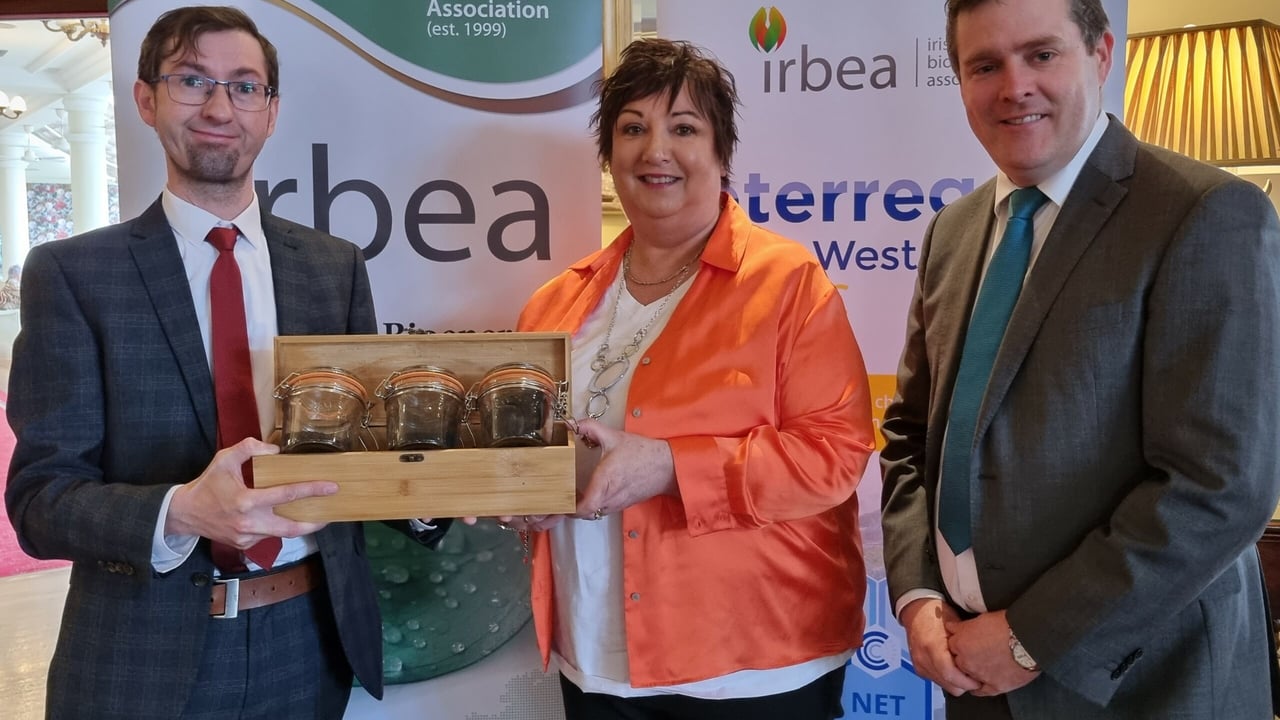 Pictured at the launch of the Irish Bioenergy Association's (IrBEA) National Biochar and Carbon Products Conference, were l-r: Stephen McCormack (IrBEA project executive); Cllr. Ita Reynolds Flynn (Cathaoirleach Leitrim Count Council); Seán Finan (IrBEA CEO).