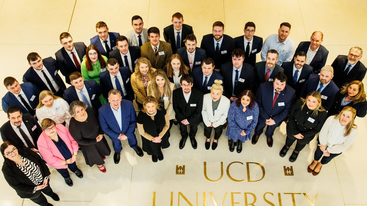 The 32 participants for this year’s Dawn Meats/UCD Management Development Programme with Dawn Meats and UCD staff. Image: Tom Clarke