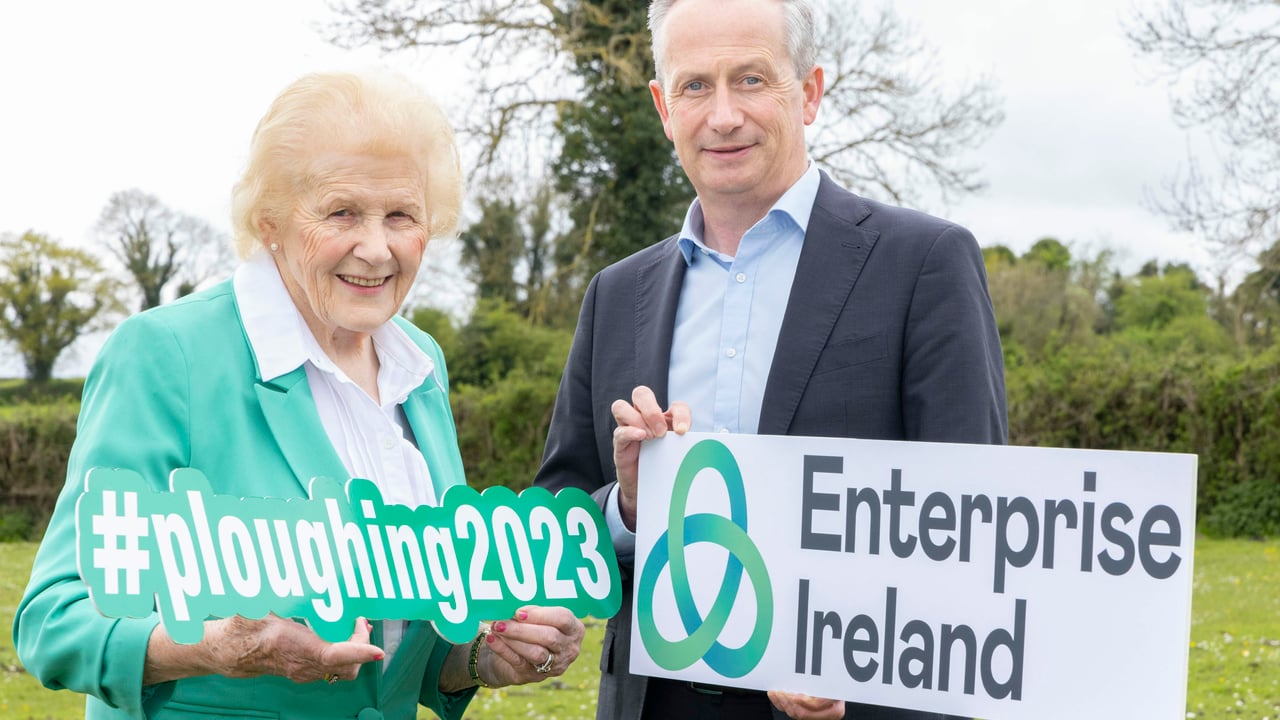 Pictured at the launch of the Enterprise Ireland Innovation Arena at the National Ploughing Championships: Anna May McHugh, National Ploughing Association managing director, and Leo Clancy, CEO, Enterprise Ireland