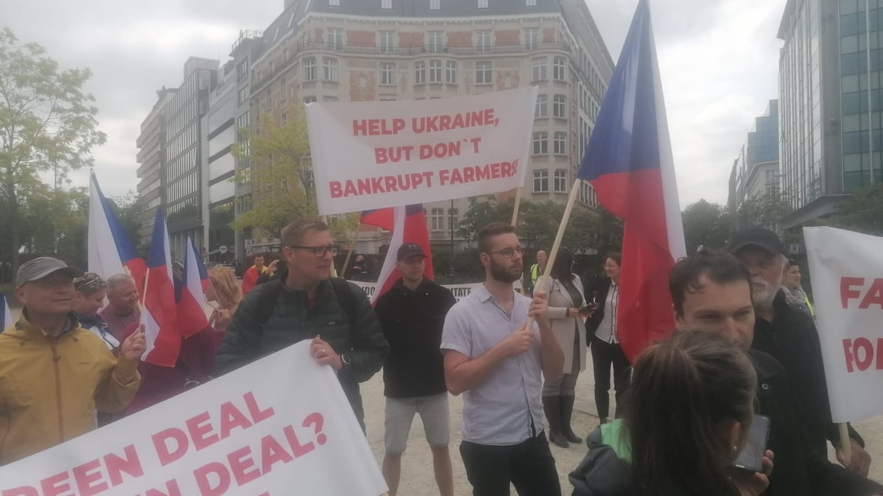Farmers from countries neighbouring Ukraine protest in Brussels. Source: Copa Cogeca