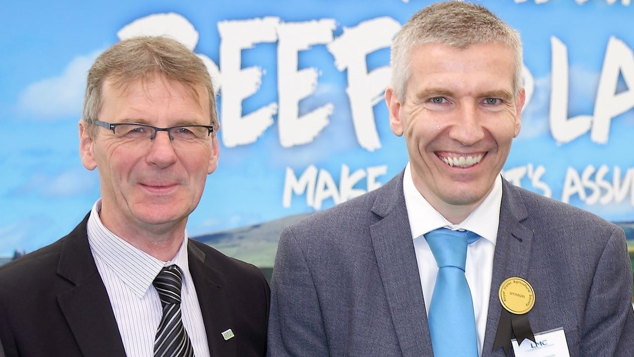 Outgoing LMC chairman Gerard McGivern (left) with the organisation's CEO Ian Stevenson
