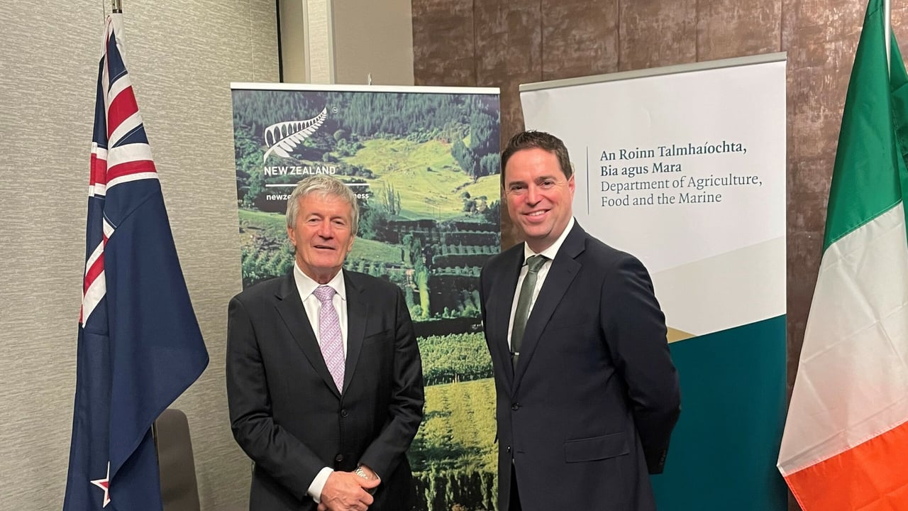 New Zealand Minister for Agriculture, Damien O’Connor and Minister of State at the Department of Agriculture, Food and the Marine, Martin Heydon