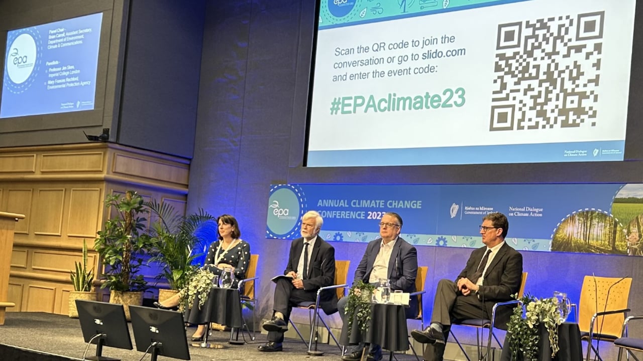 Minister Eamon Ryan (right) at the EPA Climate Change Conference 2023