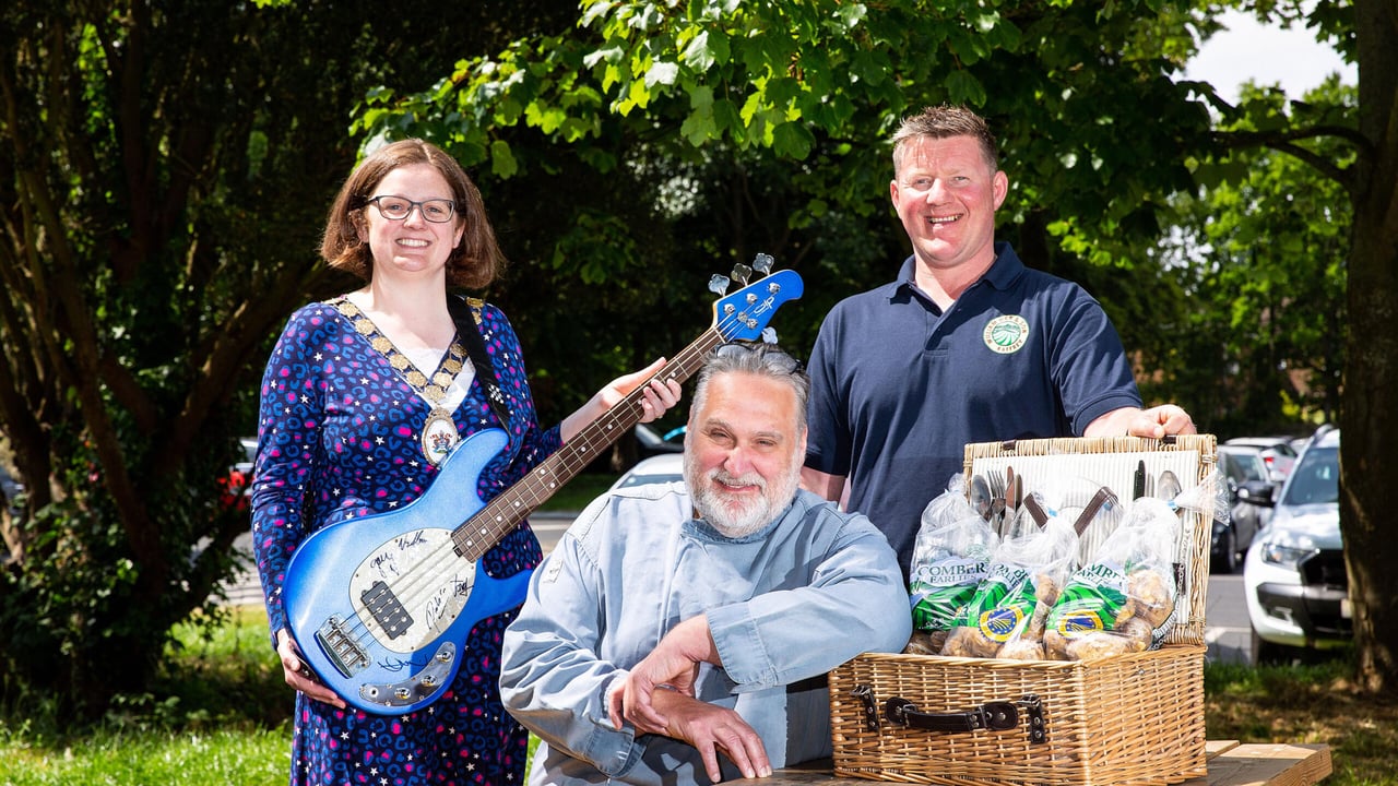 Mayor of Ards and north Down, Cllr. Jennifer Gilmour, with Brian Magill (SERC lecturer) and Richard Orr (chairman of Comber Earlies Growers' Cooperative). Image: Graham Baalham-Curry