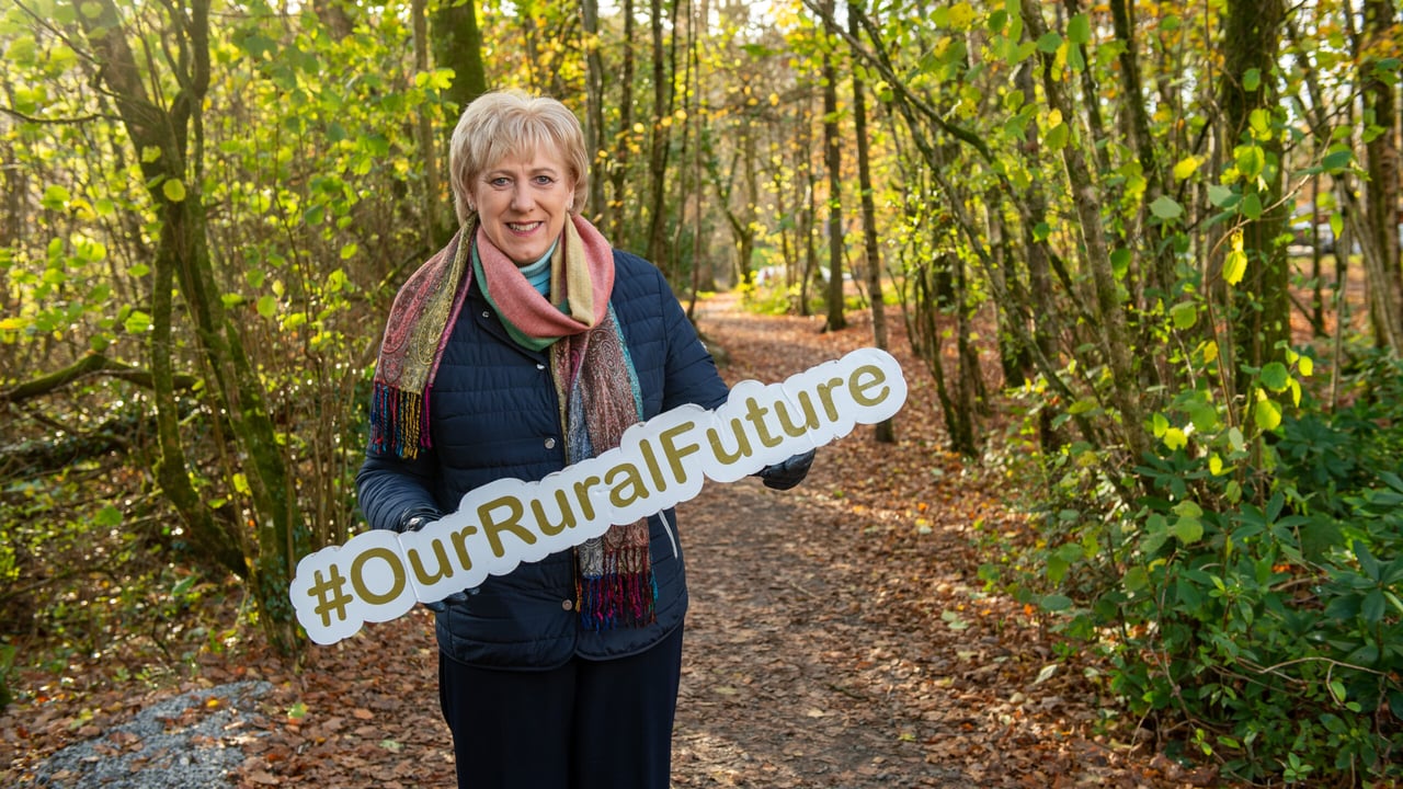 Minister for Rural and Community Development Heather Humphreys TD, announcing €3 million to develop over 300 forest parks, walking trails and outdoor amenities Source: Department of Rural and Community Development Press Office