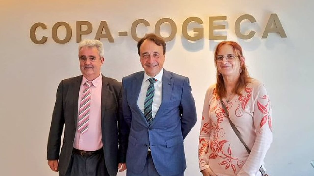 Kevin Comiskey, Raul Muniz, and Michele Boudin. Image: Copa Cogeca
